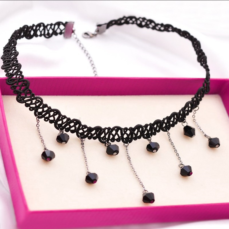 Lace Short Necklace Black Necklace Korean Neck Ornament Neck Strap Neckline Female Brief Current Suchoker Collarbone Chain