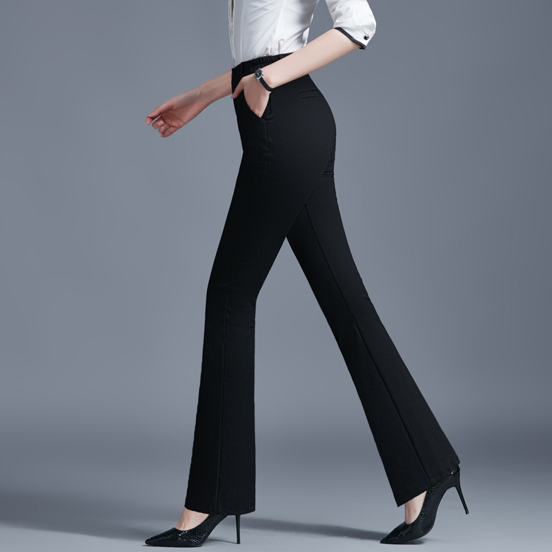 Leisure pants female spring and autumn 2023 new autumn and winter relaxed high waist small lap pants dress black pants