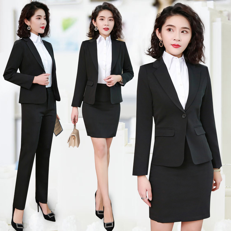 Work Clothes Suit Women Suits Tooling Spring Autumn Temperament College Students High-end Positive Dress West Clothes Hotel Front Desk Work Clothes