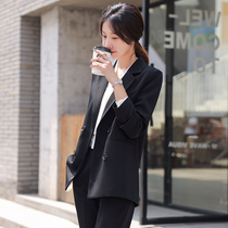Spring Autumn Small Suit Jacket Woman Black 2022 new Korean version Temperament Casual Career Positive Dress Suit Suit Jacket