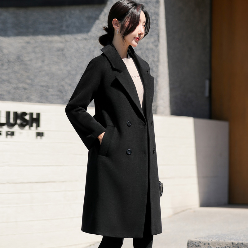 Professional Fur Coats Woman Medium Long Version 2022 New Spring Autumn Plus Cotton Thickened Suit Aniko Black Son Coat