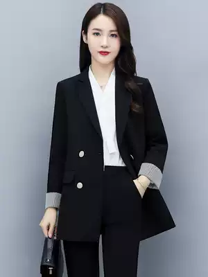 Small blazer women's 2021 new black coat big size temperament spring and autumn dress professional casual suit suit suit