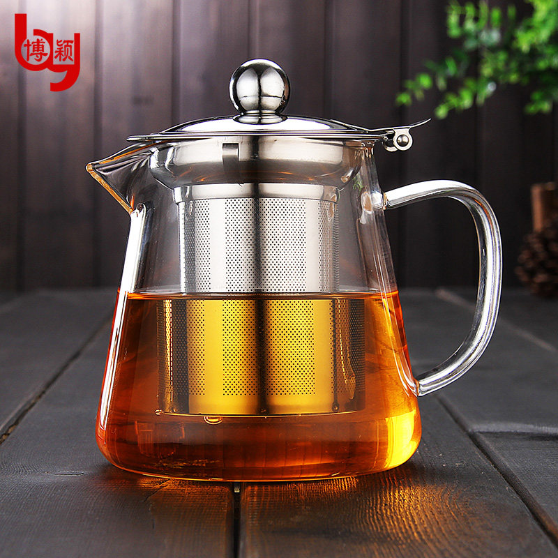Glass teapot set brewing teapot high temperature resistant flutter cup brewing cup stainless steel filter tea set heat resistant tea brewer