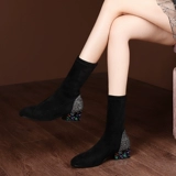 Эластичные модные универсальные сапоги, средней длины, большой размер, популярно в интернете