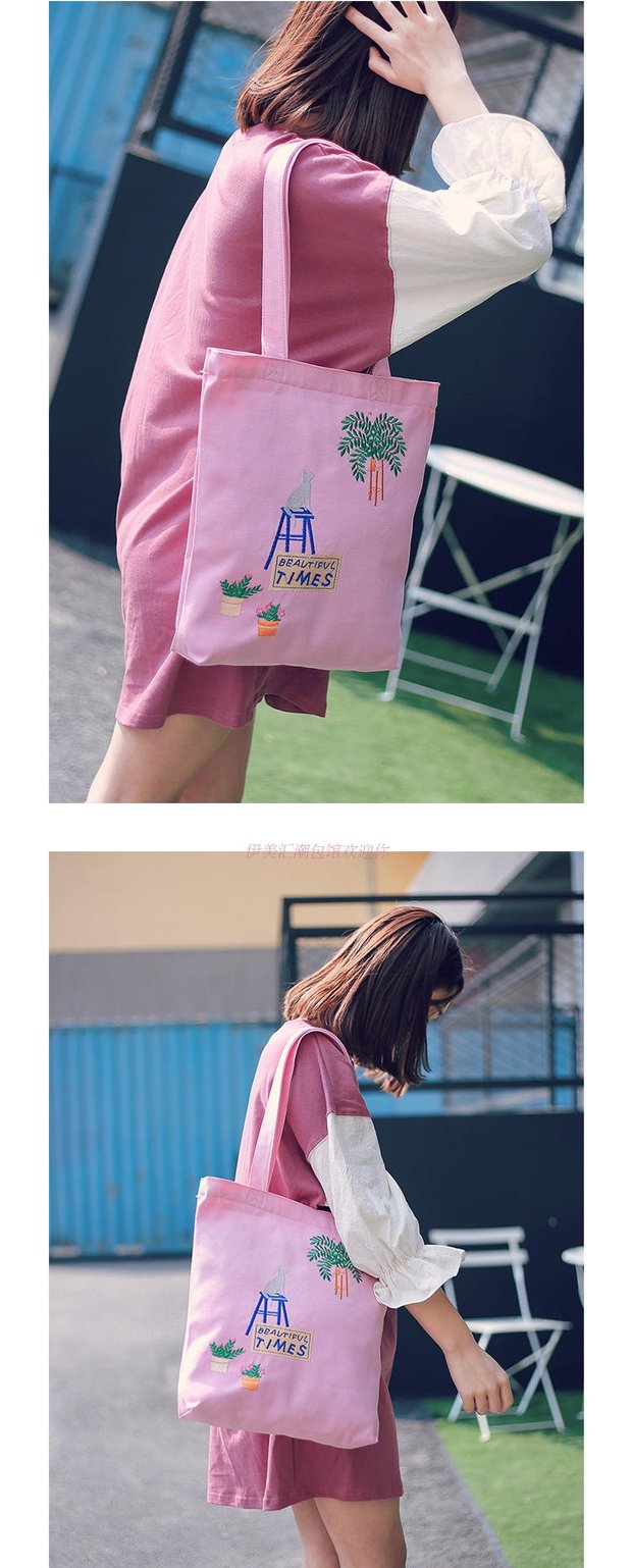 Văn học và bảo vệ môi trường hoang dã thêu túi vải túi mua sắm túi cao đẳng nữ túi tote shoulder bag túi xách du lịch