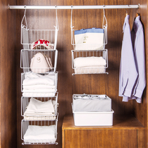 In-closet storage rack space-saving finishing rack hanging partition cabinet dividing rack clothes hanging basket rack DX