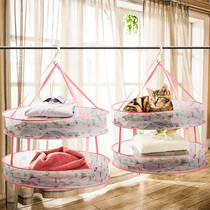 Folding clothes basket tile drying net double drying net clothes clothes socks artifact sweater net bag clothes sweater net bag drying basket DH