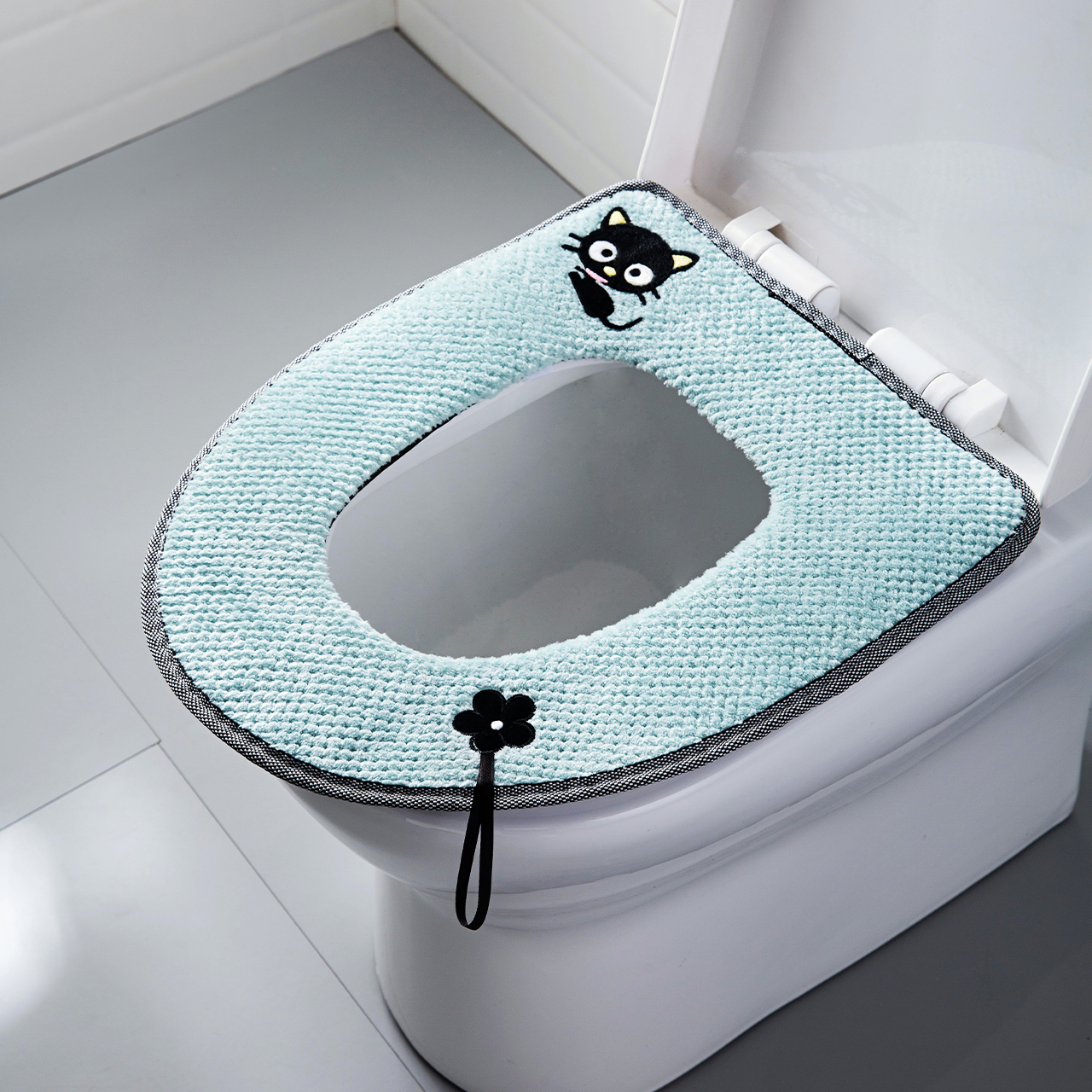 Home Toilet Cushion Sticker Big adhesive Makeup Room Toilet Cushion Thickened WC washer Cotton sat cover