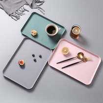 Home plastic tray rectangular household tea cup small Cup Nordic light luxury commercial tea tray simple dinner plate