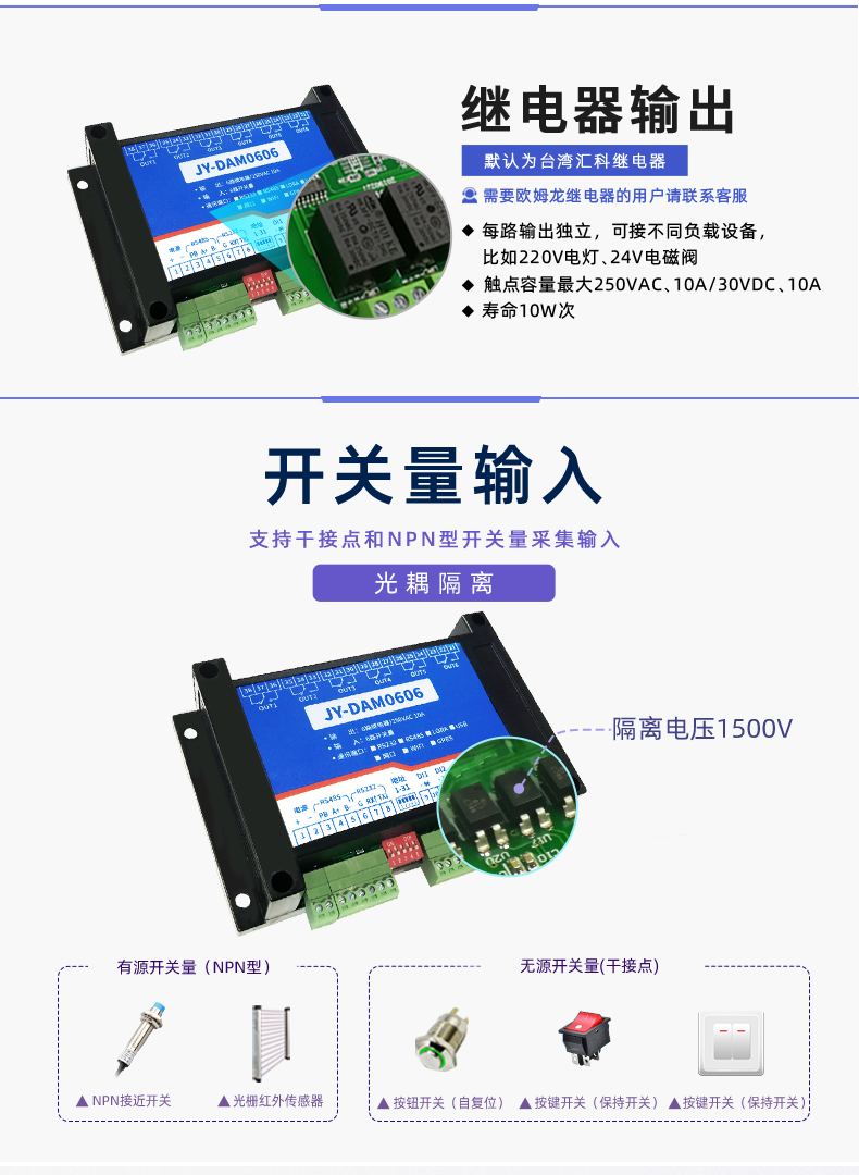 DAM-0606D 工业级I/O模块输入输出