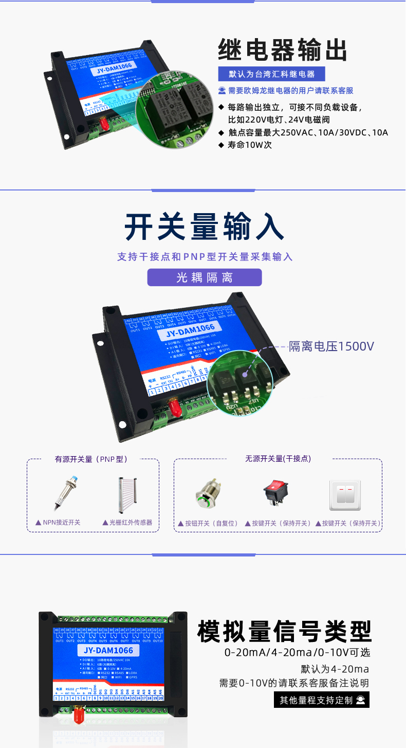 云平台 DAM-1066 远程数采控制器开关量输入