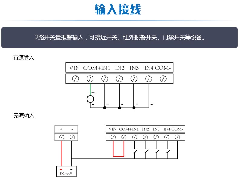 云平台 GSM0204 远程智能控制器输入接线