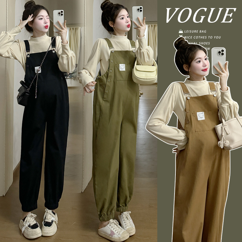 Maternity Overalls Spring and Autumn Style Maternity Spring Wear 2025 New Small Size Plus Size Summer Outerwear Suspender Straight Pants