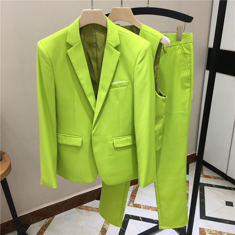 Casual Suit Jacket for Men, Korean Style, Trendy, Slim Fit, Stylish Small Suit, Men's Suit, Korean Youth, Bright Color Single Suit