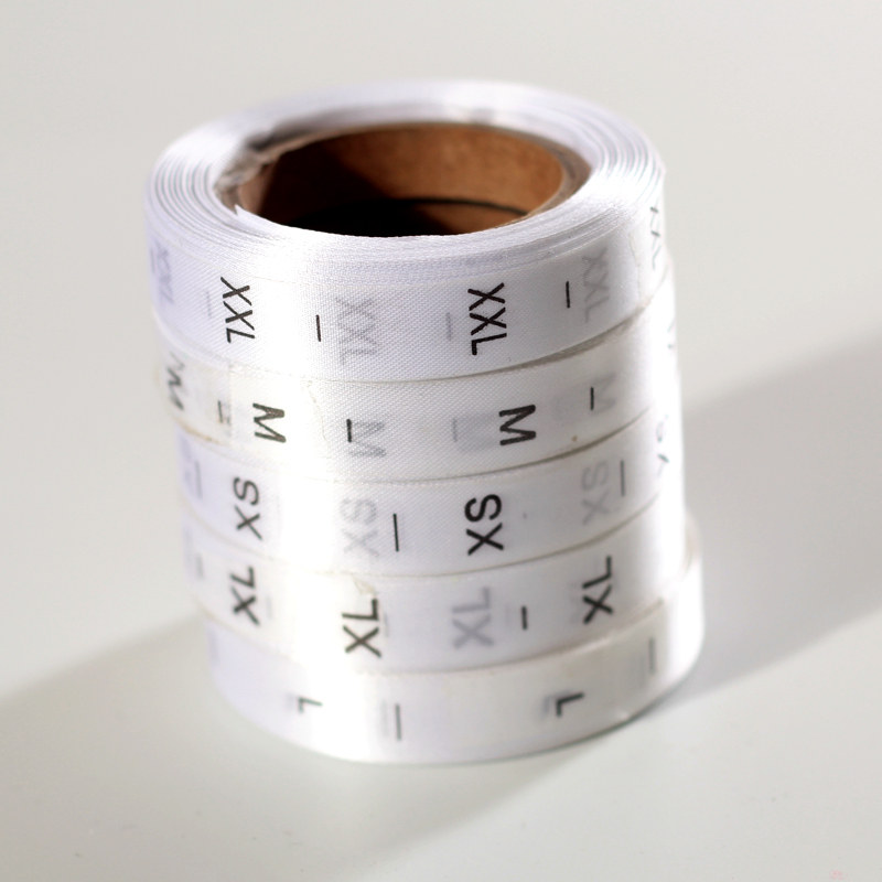 Spot size yard mark XXS XS S M L XL XXL XXXL code mark clothing size mark Silk with satin code mark