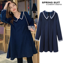 Pregnant women autumn dress fashion model 2021 New set Spring and Autumn Belly Yang skirt tide Hot Mom personality