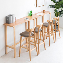 Solid wood bar table High-legged table Household bar table creative simple bar combination wall bar table