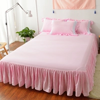 Single bed váy Bắc Âu bông rửa sạch bông công chúa gió rắn màu bông nệm bảo vệ Khăn 1,5 m 1,8 - Váy Petti váy giường khách sạn