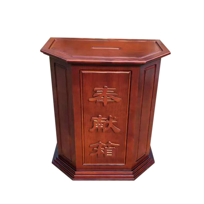 New church dedicated with solid wood large donation box dedication box flat mouth three locks six keys overall delivery