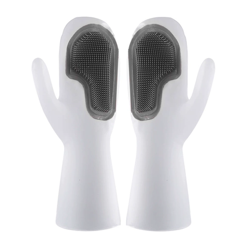 Прочные перчатки для мытья посуды Прочные кухонные работы по уборке Антимационной водонепроницаемой резиновой резиновой магии