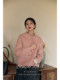 Simpleretro Pink Letter Paper Color-Blocked Wool Pocket Woolen Coat for Women, Autumn and Winter Short Wool Coat