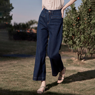 【明星同款】SimpleRetro复古高腰直筒牛仔裤女休闲百搭阔腿裤子