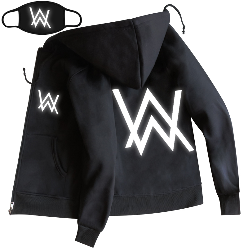Alan Walker Reflective Glow-In-The-Dark Sweatshirt Faded Clothing Alan Walker Jacket Student Jiahao Same Style Battle Uniform