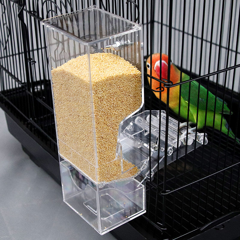 Yuedi bird cage automatic feeding parrot pet food box Feeding feed box Inside and outside the cage spill-proof food cup