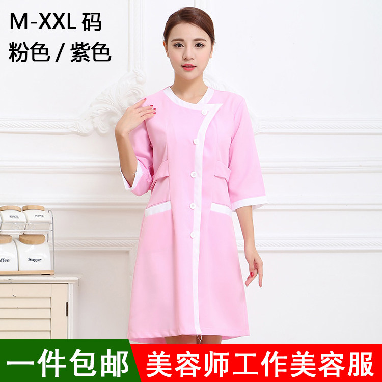 Beauty salon beautician work clothes autumn winter clothing Han style skin management semi-permanent tattooed master white coat with white coat