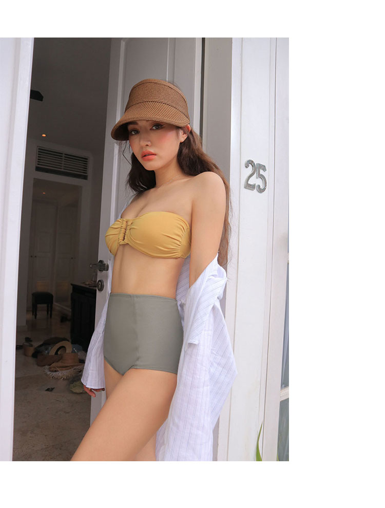 Hàn Quốc mới size ngực tụ tập bikini ống top gợi cảm quây eo cao khoe bụng tam giác áo tắm nữ - Bộ đồ bơi hai mảnh bộ đồ bơi nữ 2 mảnh	