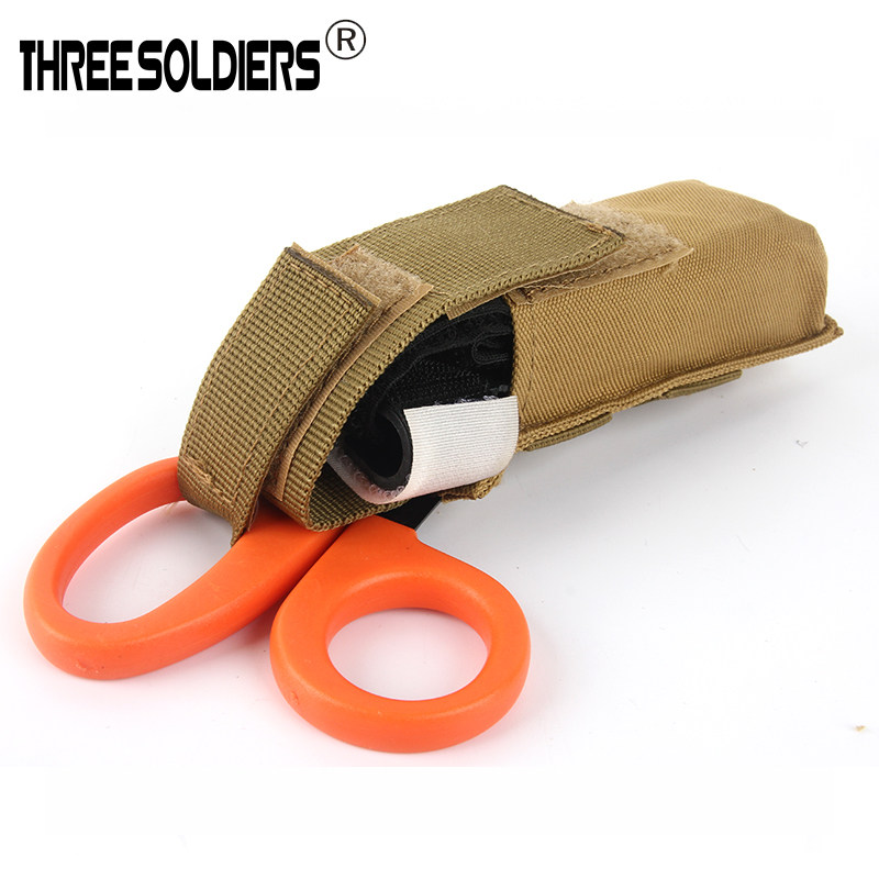 Tactical Vest MOLLE Accessories Bag Outdoor Camping Multifunction Medical Scissors Bag Lifesaving Tool Containing Bag