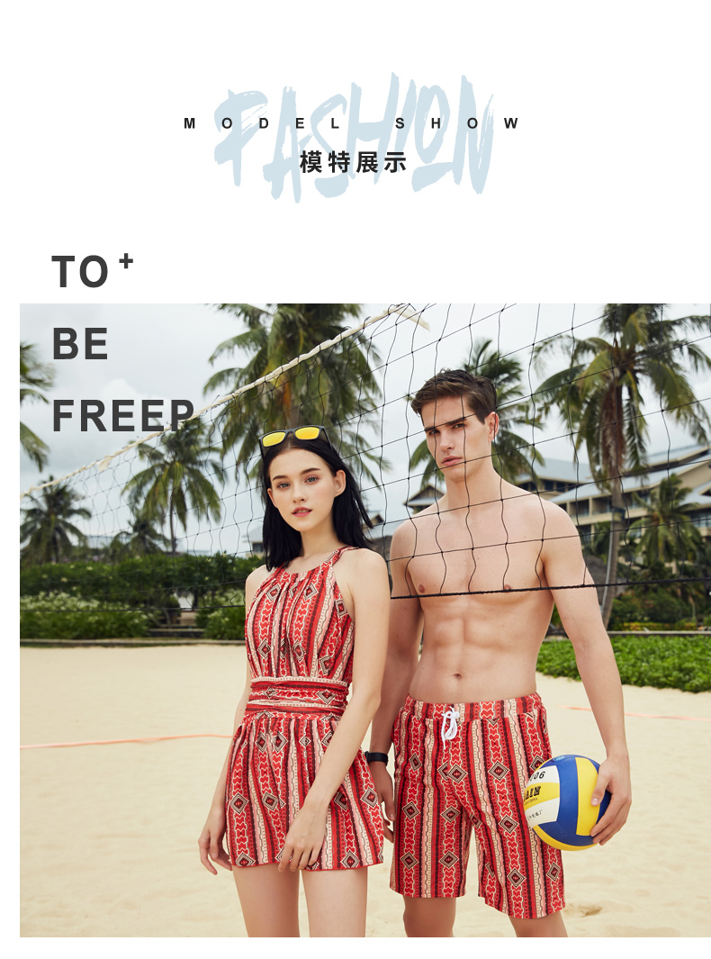 Cặp đôi đồ bơi nữ phù hợp với kỳ nghỉ bên bờ biển tuần trăng mật suối nước nóng Cặp vợ chồng quần đi biển quần áo tắm nam một mảnh - Vài đồ bơi đồ đi biển cho cặp đôi