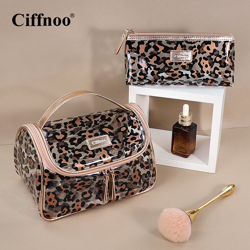 Ciffnoo MAKEUP BAG WOMEN TRANSPARENT WATERPROOF PORTABLE LARGE CAPACITY TRAVEL MAKEUP CONTAINING BAG PVC WASH-UP BAG