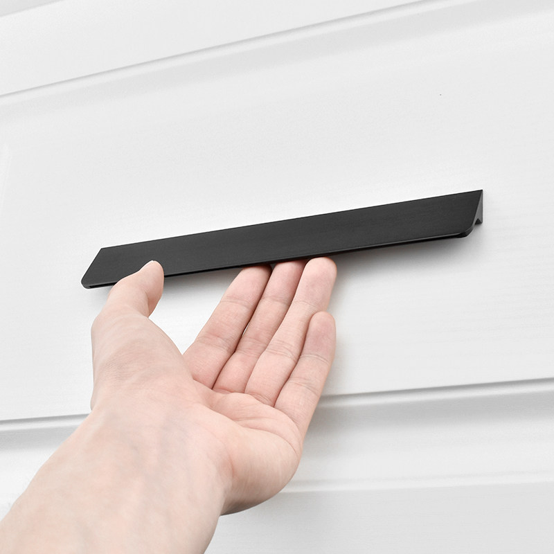 cabinet door handle modern minimalist wardrobe door integral cabinet shoe cabinet drawers cabinet handle lengthened aluminum alloy black handle