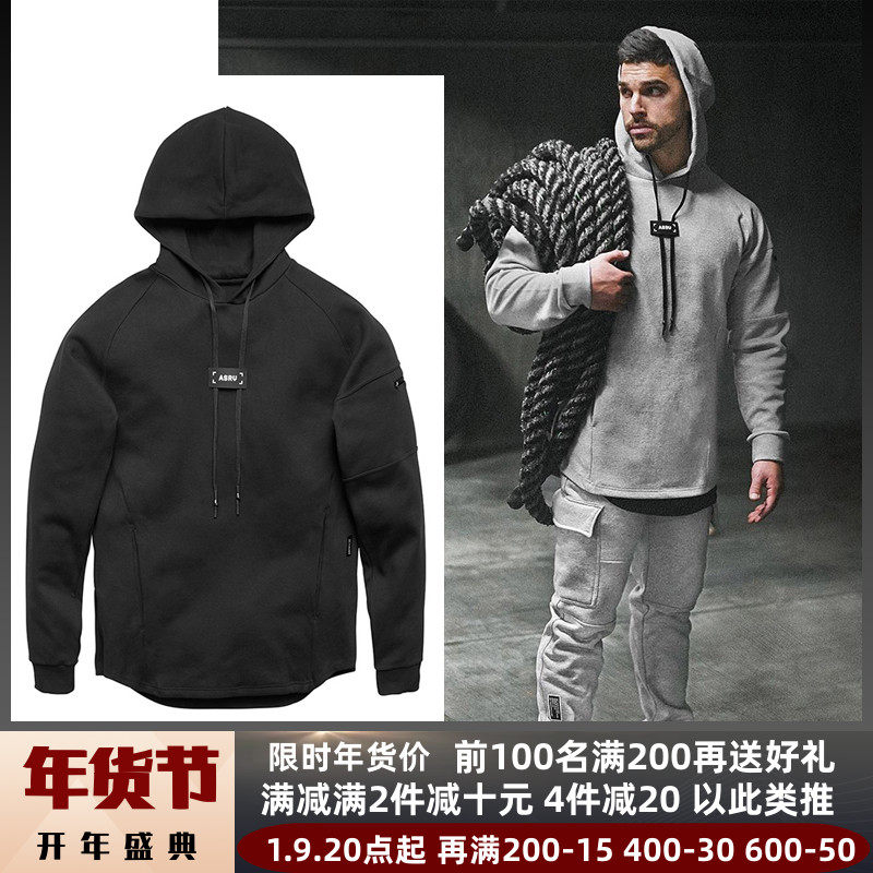 Autumn new European and American style pants thick cotton T men's loose hoodie muscle brothers fitness training casual top