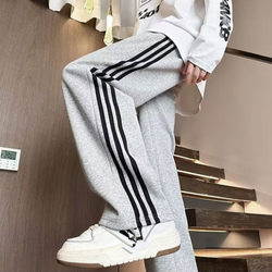 2026 Summer New Style Three-Stripe Casual Sports Straight-Leg Striped Pants Unisex Loose Sweatpants Long Pants