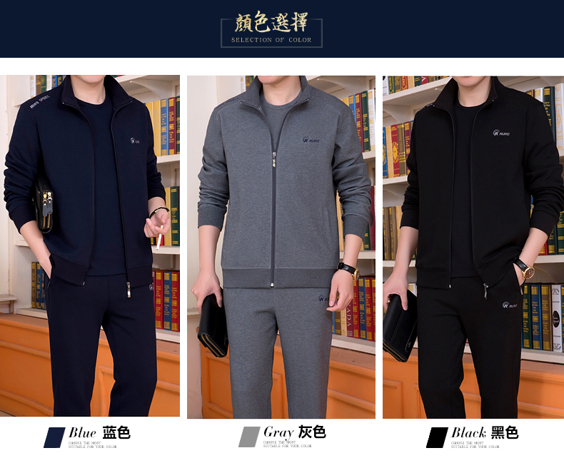 Mùa xuân và Mùa Thu Mùa Hè Trung Niên của Nam Giới Thể Thao Đặt Trung Niên Kích Thước Lớn Giản Dị Dad Gói Chạy Cotton Ba mảnh Đặt Người Đàn Ông bộ adidas nữ mùa hè