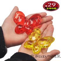 55mm oversized transparent acrylic animal butterfly shape young children imitation crystal gem toy