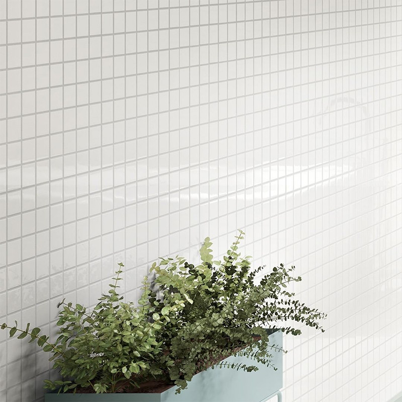 White Nordic Ceramic Mosaic Wall Brick Makeup Room Tile Balcony Floor Tiles Small Square Brick Net Sticker 48