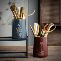 Tea Ceremony Six Gentlemen Tea Cup Tweezers Kung Fu Pure Copper Tea Knife Tea Spoon Tea Needle Set Combination Tea Set Accessories