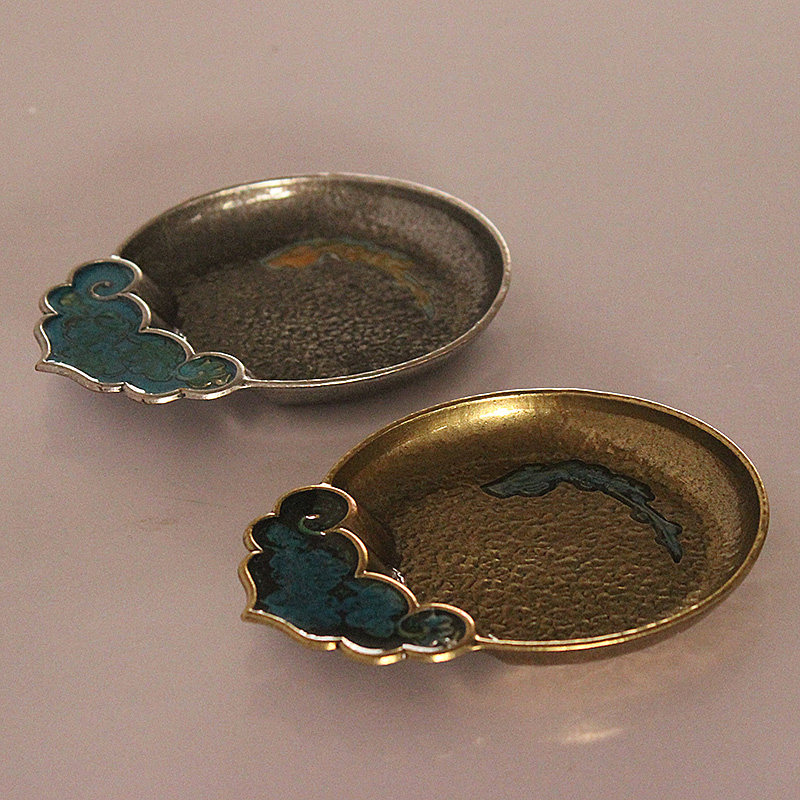 Gongfu tea cup cushion thermal insulation tea road accessories vinoculate bronze color creative home tea Round Boutique metal anti-slip