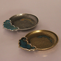 Kung Fu tea coaster insulated tea ceremony accessories retro-bronze creative home tea tray round boutique metal non-slip mat