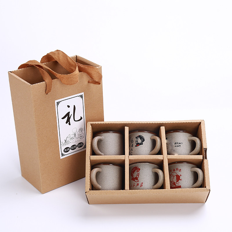 Stoneware enamel water cup personalized custom logo mug retro cup nostalgic small teapot mini teacup