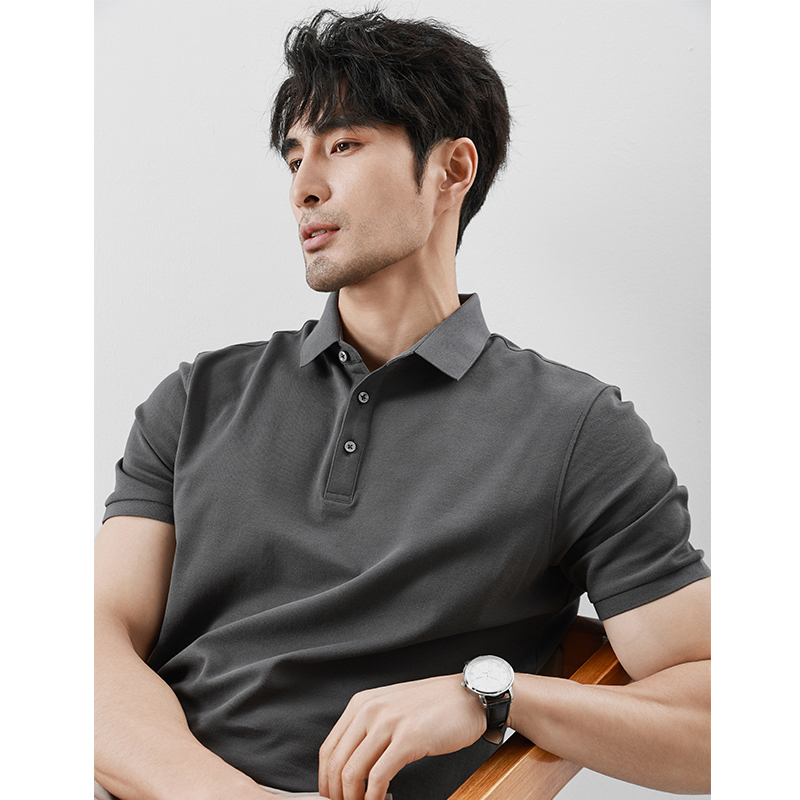 2026 New Polo Shirt Men's Summer Lapel Short-Sleeved T-Shirt Casual Business Slim Breathable Antibacterial Top Cotton