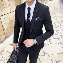 Career suit Three suit mens youth West suit to be married The groom gown is handsome and casual Inn Wind