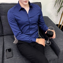 Fall White Mens Long Sleeve Shirts for the Han version Trend casual mens clothing Lining Clothes for the Bottom Young-inch Shirt