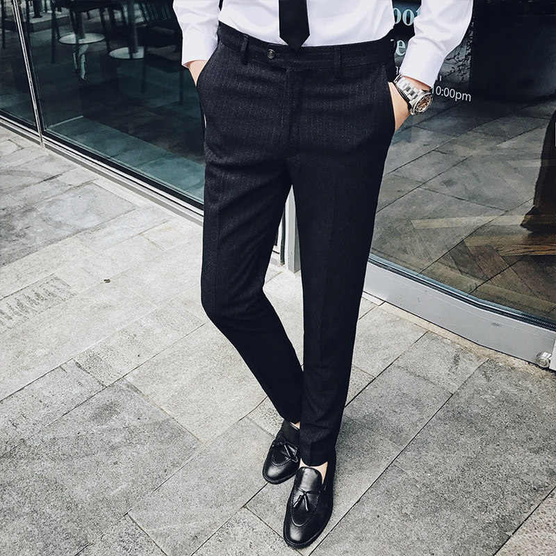 2020 New Trend Teen Men Korean Edition to repair British Wind Pants men's business leisure pants