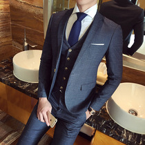 Suit suit suit mens groom wedding dress mens three-piece small suit casual business formal dress slim