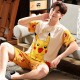 Mùa hè bé trai tuổi teen pajama ngắn tay mỏng giản dị junior học sinh trung học cotton phù hợp với mens quần áo nhà cotton.