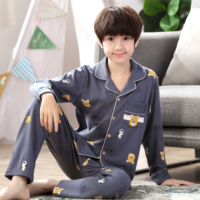 Children's pyjamas pure cotton long sleeve fall boy CUHK Scout 2022 new spring and autumn boy's baby autumn and winter home clothes